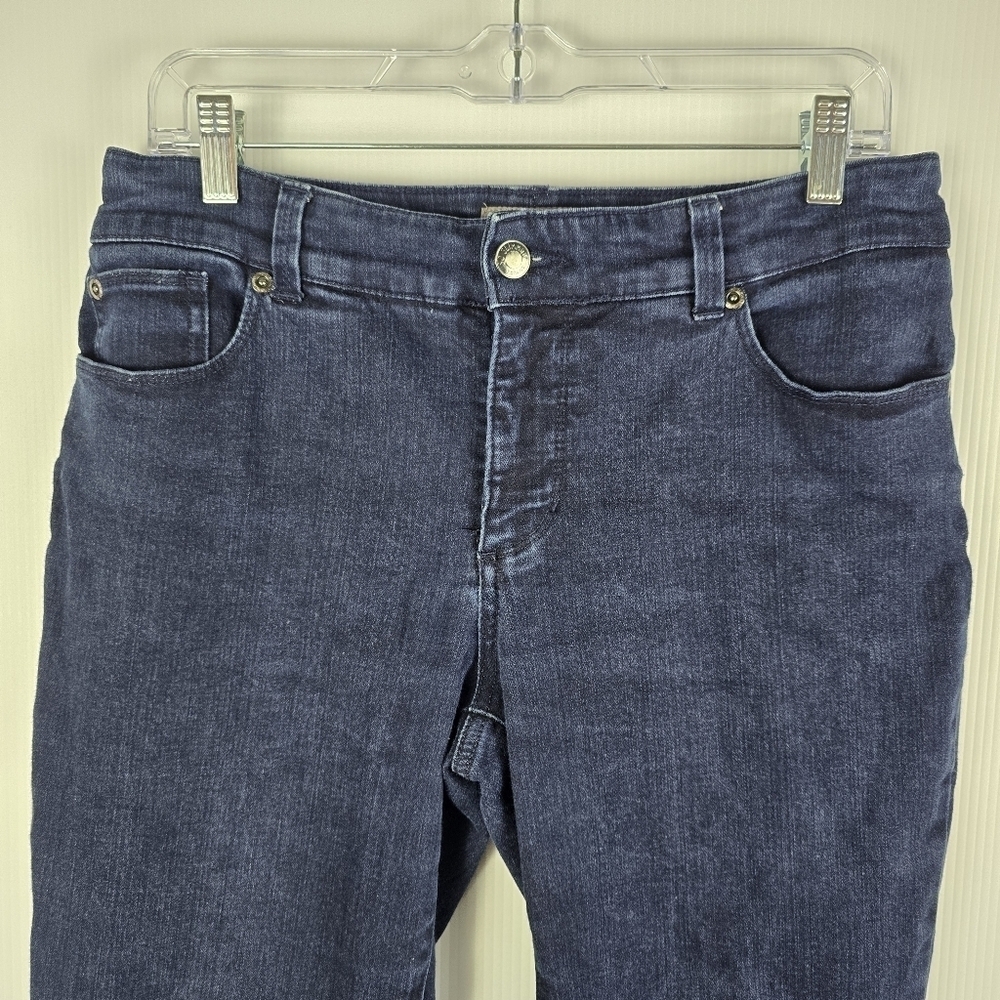 Chico's So Slimming Dark Wash Ankle Length Jeans Straight Leg Stretchy Size 1=8 - Picture 5 of 15